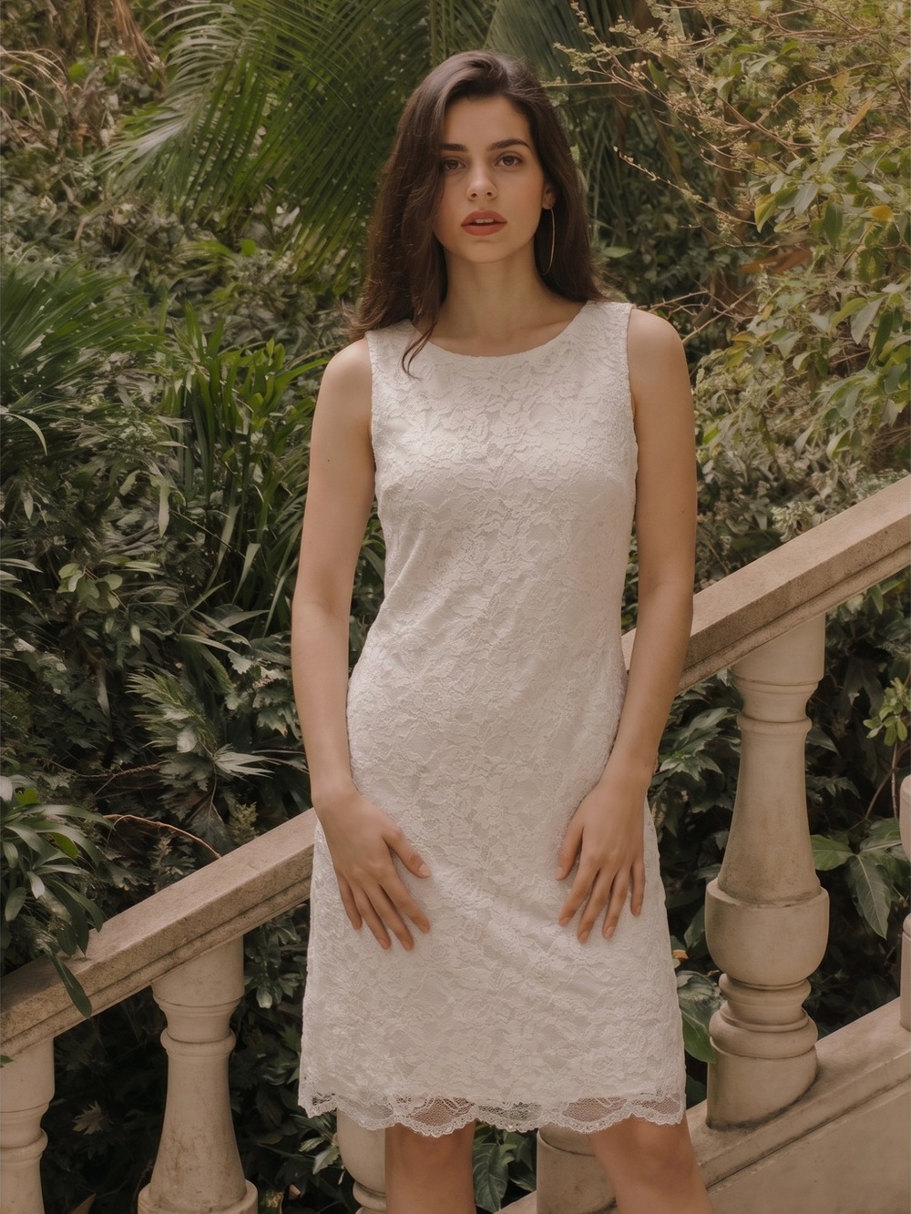 Lauren Ralph Lauren White Lace Shift Dress Size 16